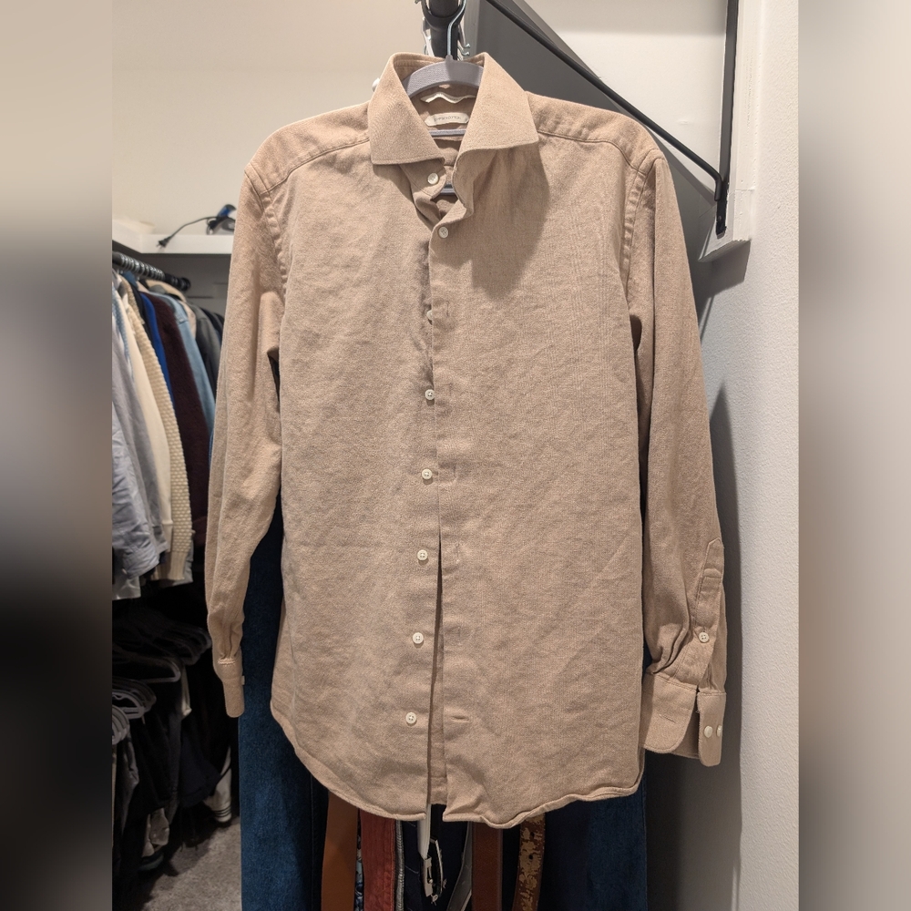 Suit Supply Tan Button Down